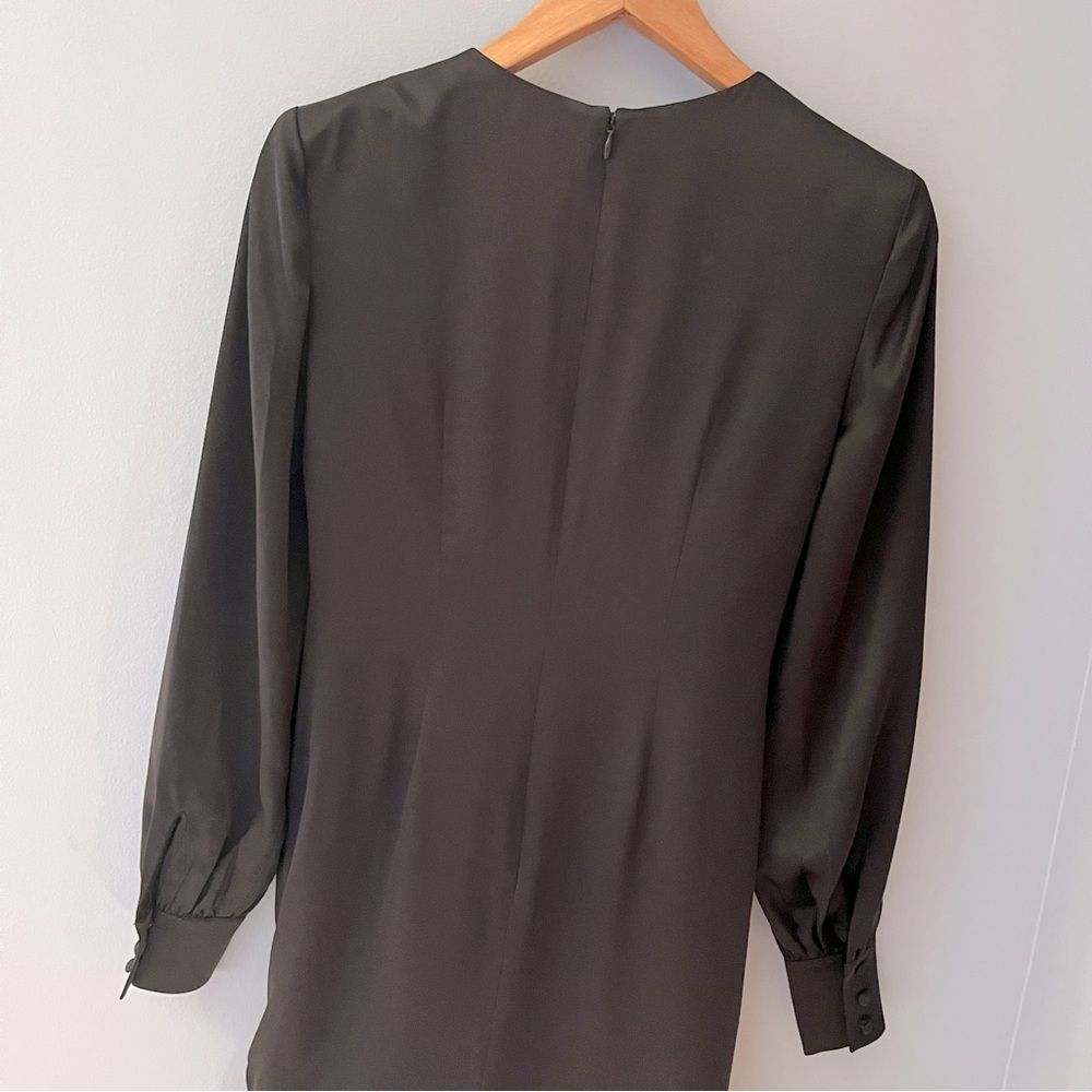 Cinq a Sept Mandy Draped Silk Dress - Black Silk - Picture 8 of 12